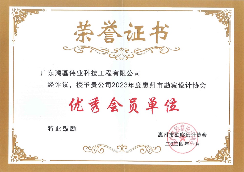 2023年度惠州市勘察设计协会优秀会员单位